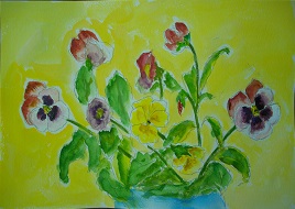 水彩画「パンジー《